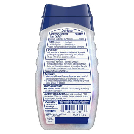 Tums Ultra Strength 1000 Antacid Chewable Tablets, Assorted Berries-Antacid