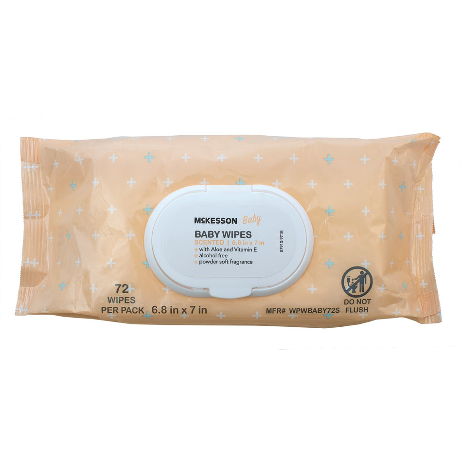 McKesson Powder Soft Scent Baby Wipe, Soft Pack-Baby Wipe McKesson Soft Pack Scented 72 Count
