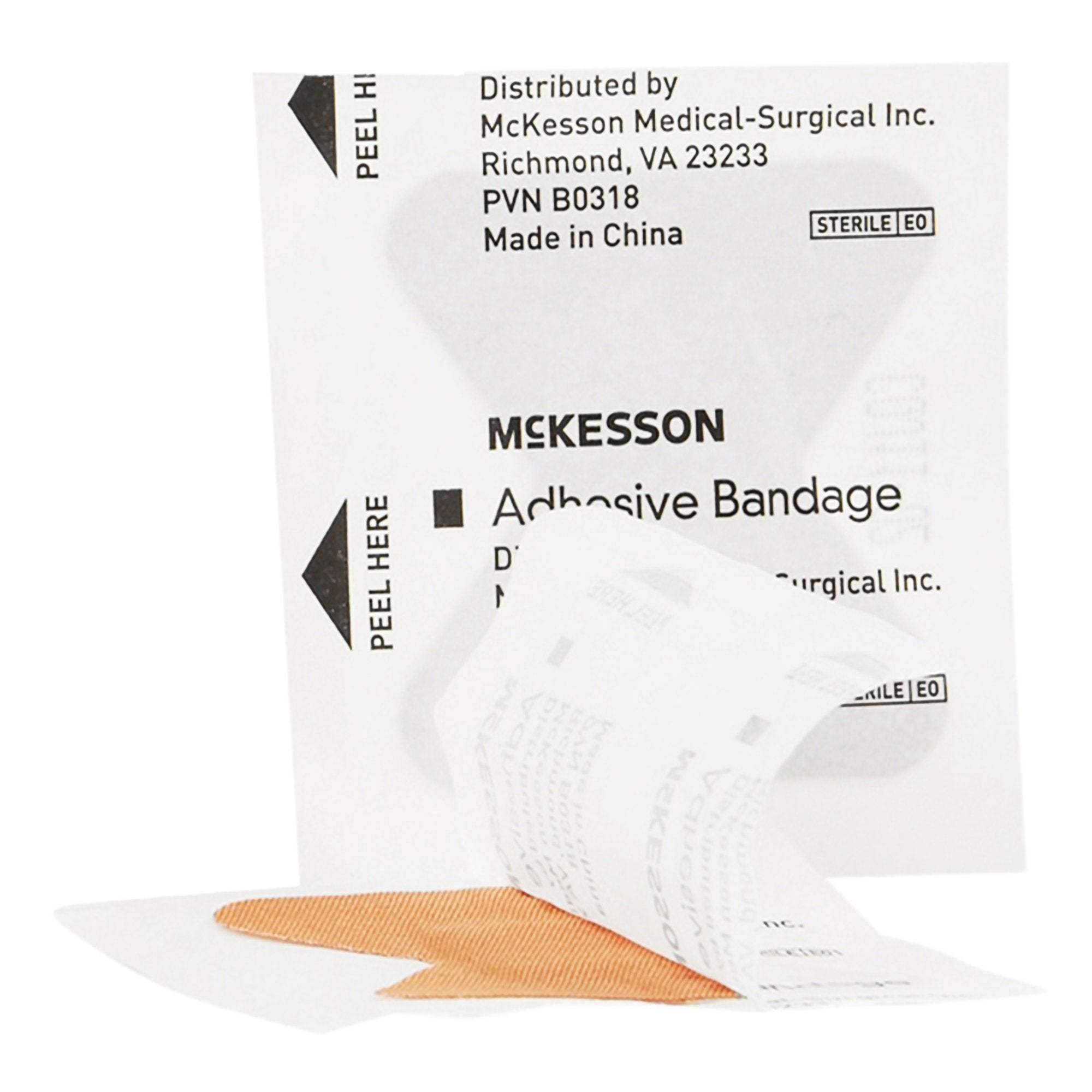 McKesson Fingertip Tan Adhesive Strip, Small-Adhesive Strip McKesson 1.7 X 2 Inch Fabric Fingertip Tan Sterile