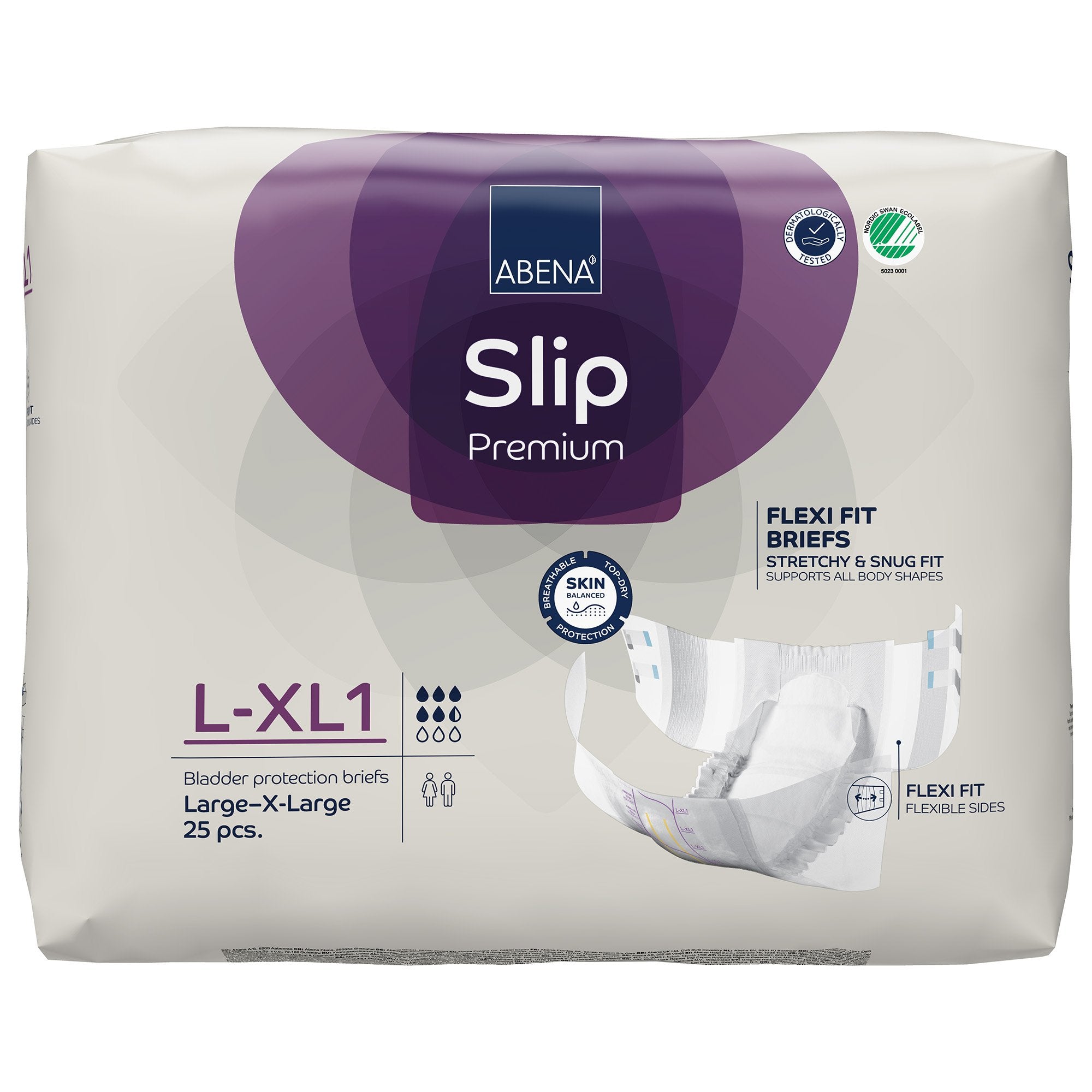 Abena Slip Premium Flexi Fit Incontinence Briefs, L-XL1-Unisex Adult Incontinence Brief Abena Slip Flexi Fit Large / X-Large Disposable Moderate Absorbency