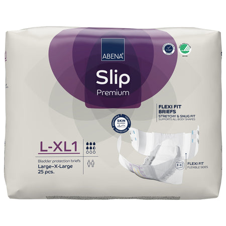 Abena Slip Premium Flexi Fit Incontinence Briefs, L-XL1-Unisex Adult Incontinence Brief Abena Slip Flexi Fit Large / X-Large Disposable Moderate Absorbency