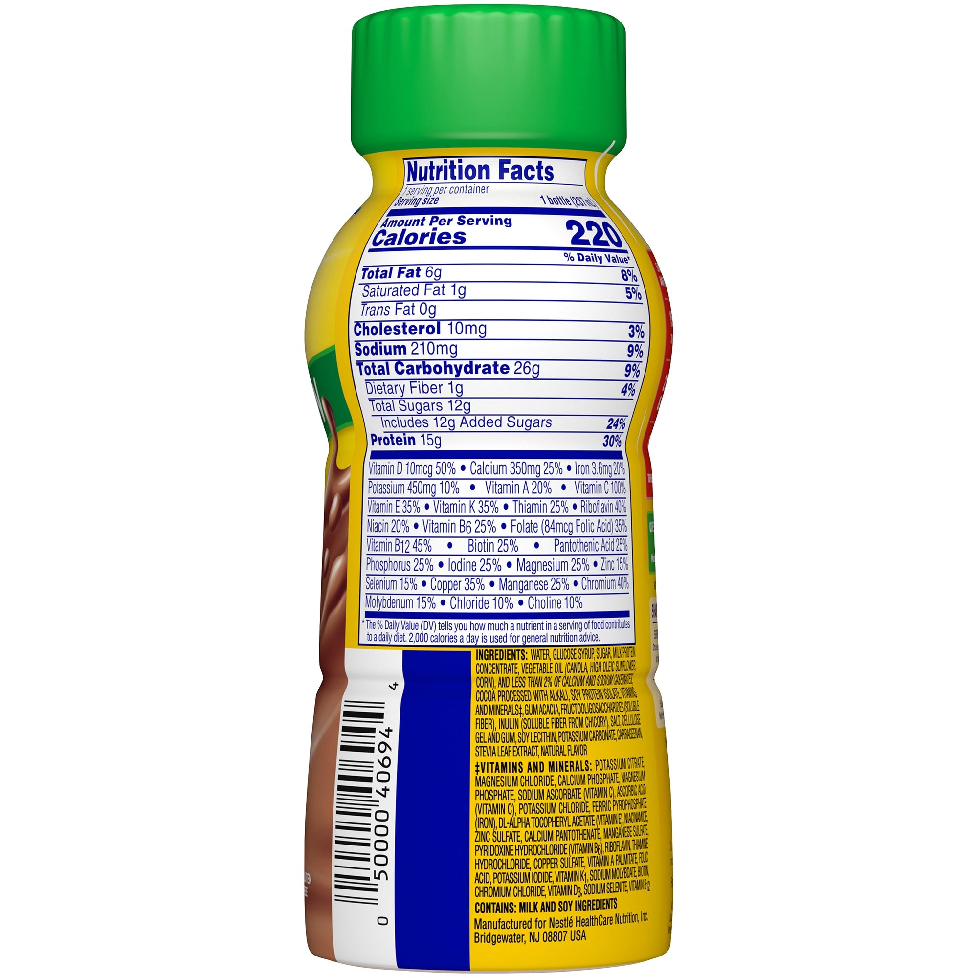 Carnation Breakfast Essentials High Protein Chocolate Nutritional Drink, 8-ounce bottle-Oral Supplement Carnation Breakfast Essentials High Protein Rich Chocolate Flavor Liquid 8 oz. Bottle