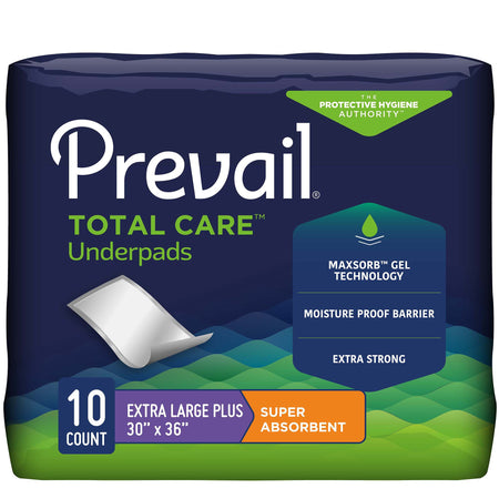 Prevail Total Care Super Absorbent Polymer Underpad, 30 x 36 Inch-Disposable Underpad Prevail Total Care 30 X 36 Inch Polymer Heavy Absorbency