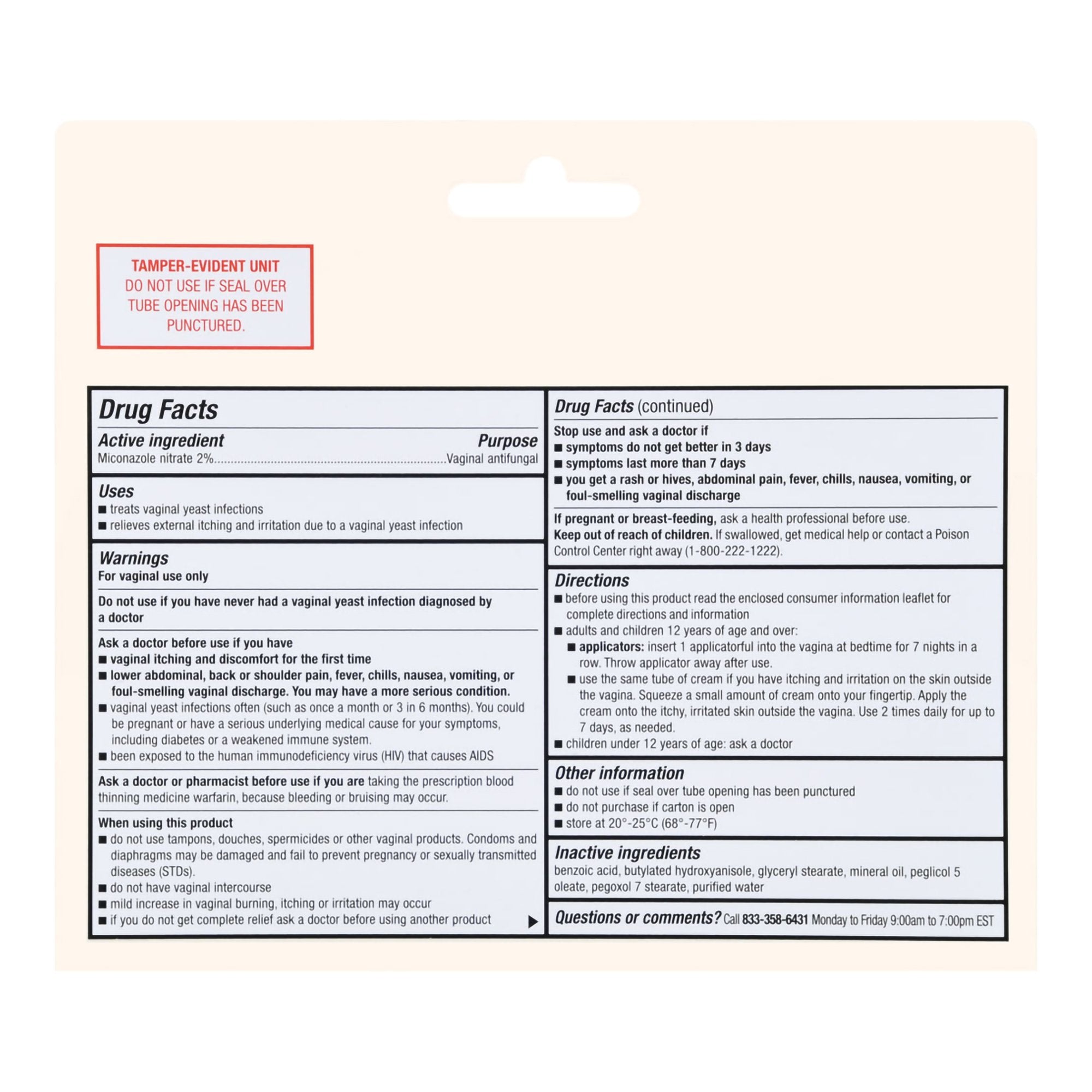 Foster & Thrive Miconazole 7 Miconazole Nitrate Vaginal Cream (2%) with Disposable Applicators-Vaginal Antifungal Foster & Thrive 2% Strength / 100 mg Cream 1.59 oz. Tube