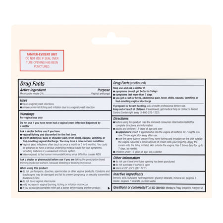 Foster & Thrive Miconazole 7 Miconazole Nitrate Vaginal Cream (2%) with Disposable Applicators-Vaginal Antifungal Foster & Thrive 2% Strength / 100 mg Cream 1.59 oz. Tube
