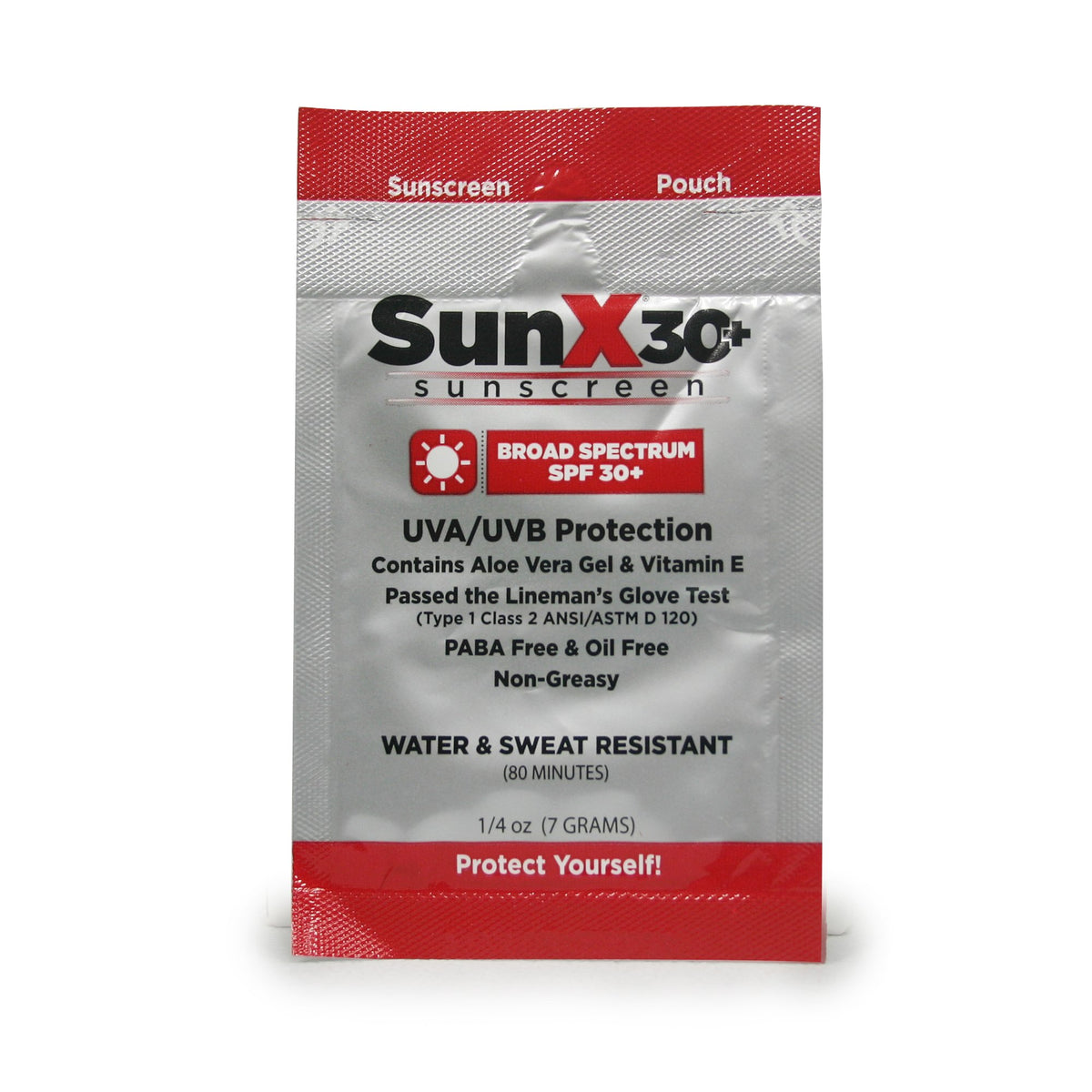 SunX SPF 30+ Sunscreen with Dispenser Box, Individual Packet-Sunscreen with Dispenser Box SunX 30+ SPF 30 Lotion 1.25 oz. Individual Packet