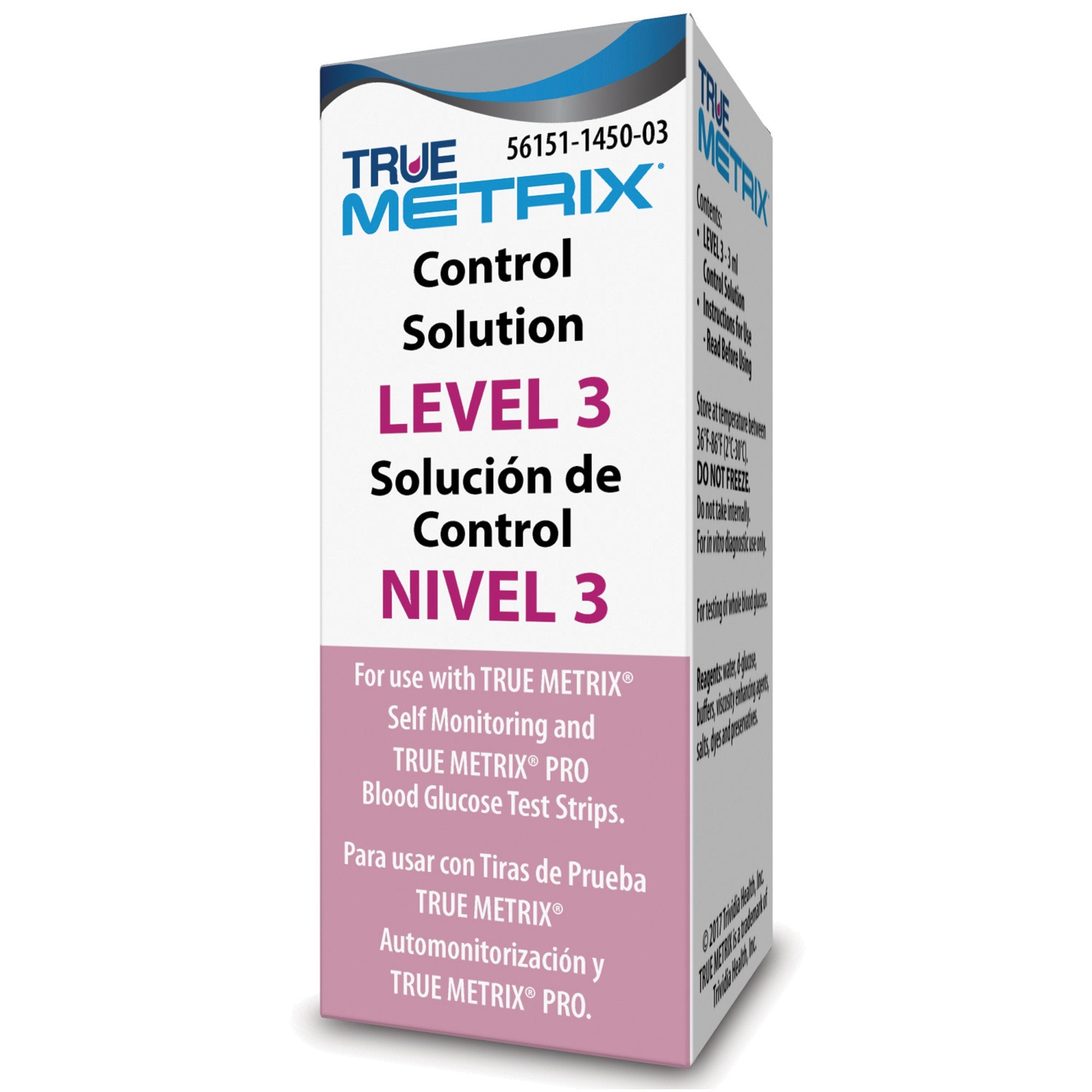 True Metrix Blood Glucose Control, Level 3-Blood Glucose Control Solution TRUE METRIX 3 mL Level 3