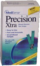 Precision Xtra Blood Glucose Test Strips-Blood Glucose Test Strips Precision Xtra 100 Strips per Pack