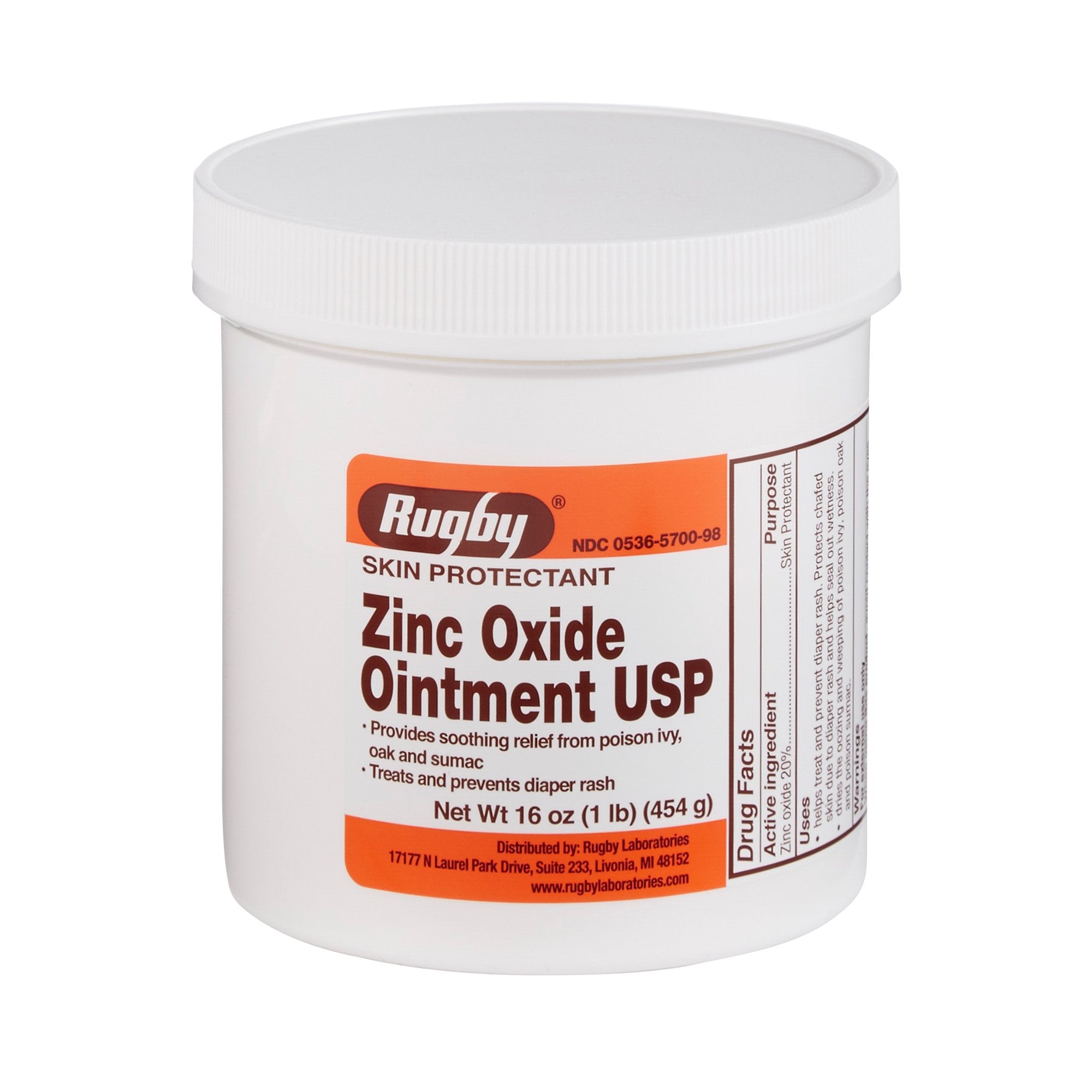 Rugby® Zinc Oxide Skin Ointment USP, 16 oz. - Personal Hygiene>Skin Care>Moisturizers - Major Pharmaceuticals