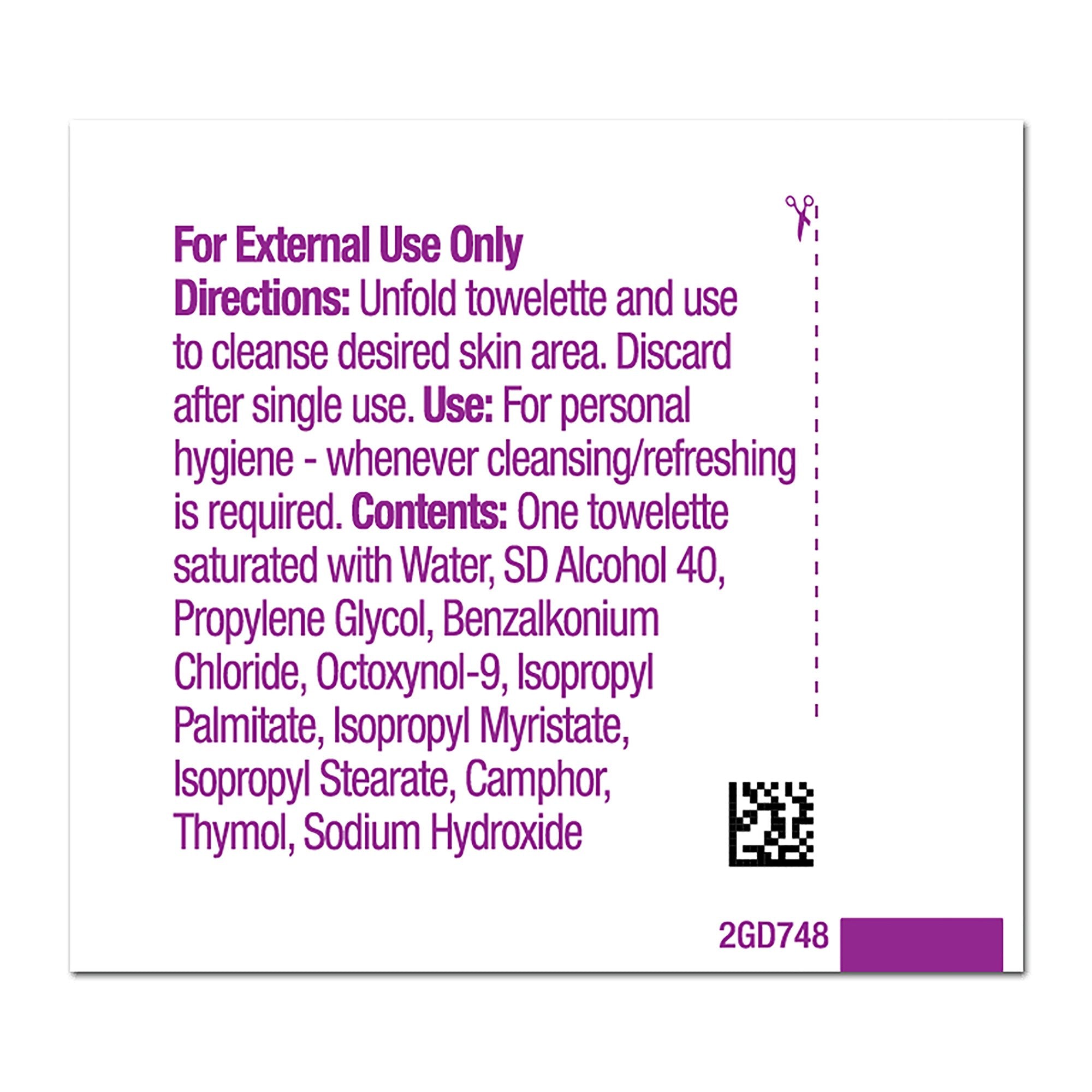 Hygea® Scented Obstetrical Towelette, Individual Pack - Personal Hygiene>Skin Care>Personal Wipes - Professional Disposables