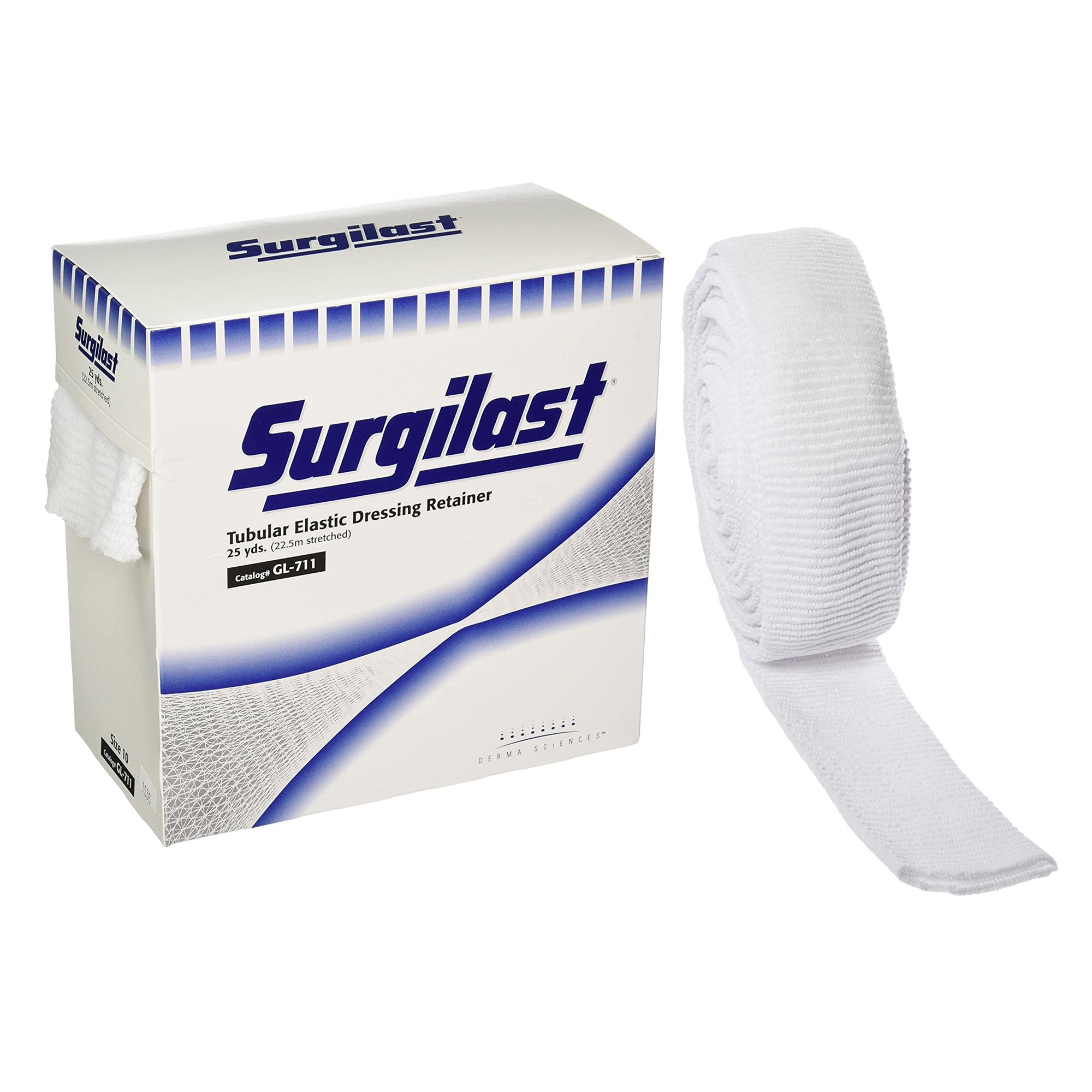Surgilast Elastic Net Retainer Dressing, Size 10, 25 Yard-Elastic Net Retainer Dressing Surgilast Tubular Elastic 25 Yard Size 10 White X-Large Chest / Back / Perineum / Axilla NonSterile