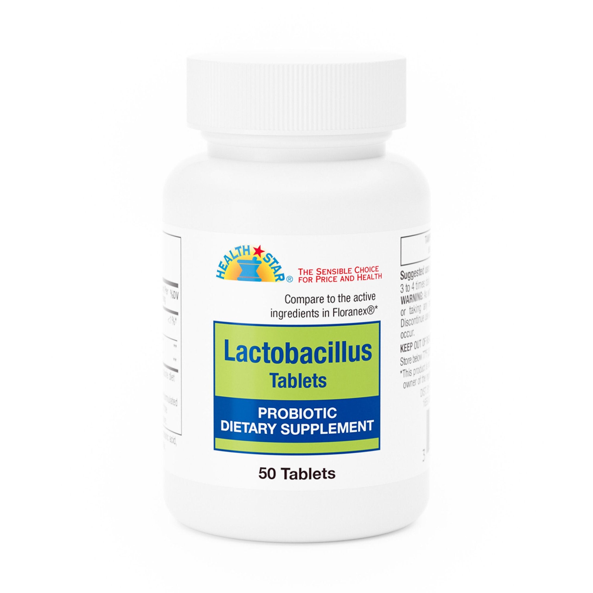 Health*Star® Lactobacillus Probiotic Dietary Supplement Tablets - Pharmaceuticals>Over the Counter>Gastrointestinal>Probio...