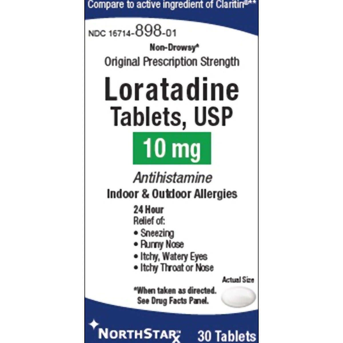 NorthStar Rx Loratadine Antihistamine Tablets-Allergy Relief 10 mg Strength Tablet 300 per Bottle