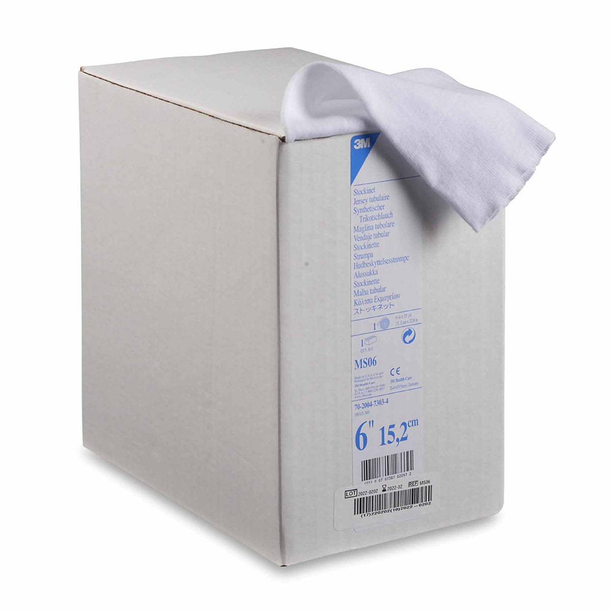 3M White Polyester Undercast Stockinette, 6 Inch x 25 Yard-Stockinette Tubular / Undercast 3M Synthetic 6 Inch X 25 Yard Polyester NonSterile