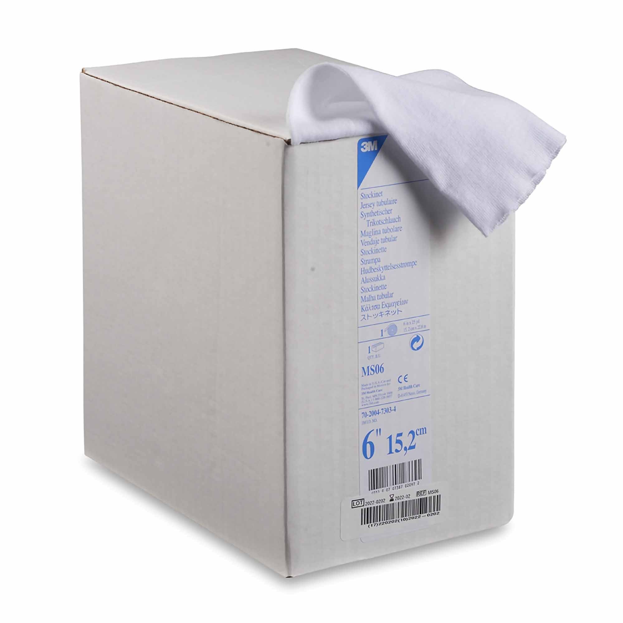 3M White Polyester Undercast Stockinette, 6 Inch x 25 Yard-Stockinette Tubular / Undercast 3M Synthetic 6 Inch X 25 Yard Polyester NonSterile