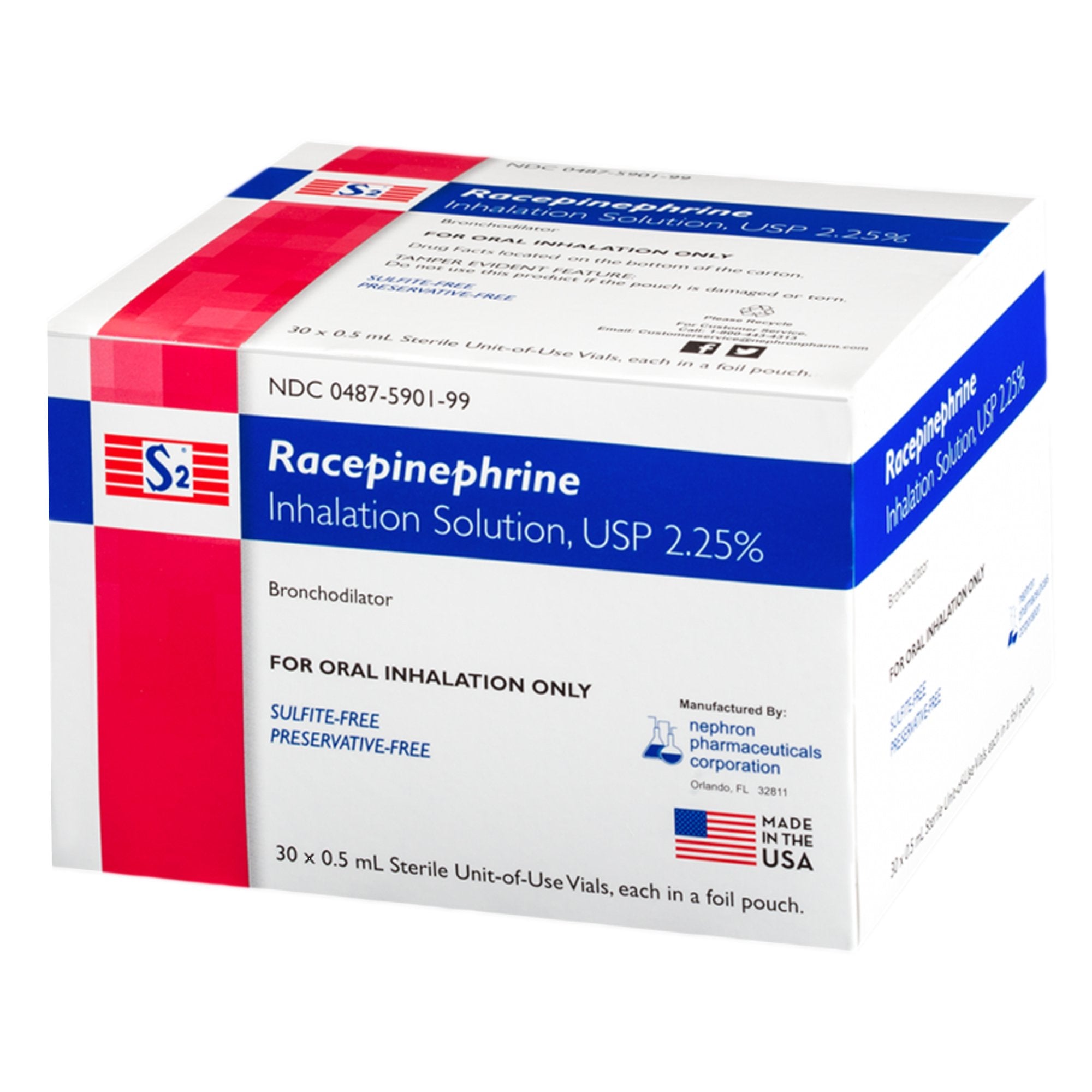 Nephron Inhalation Solution, 0.5 mL Vial-Bronchodilator Nephron 2.25% Strength Inhalation Solution 0.5 mL