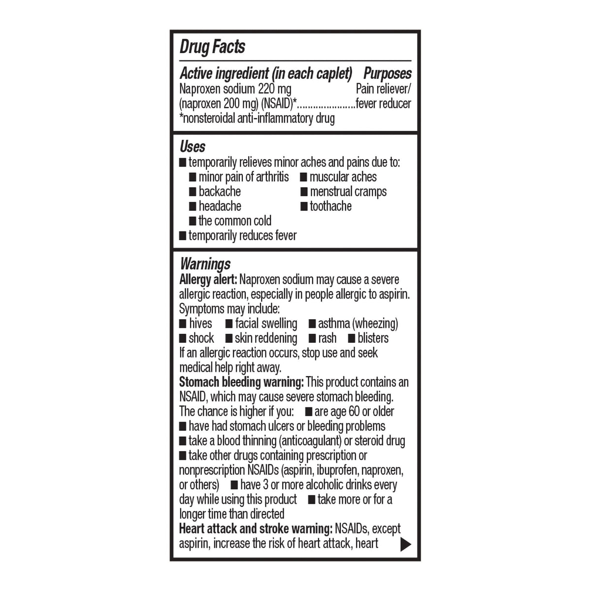 Foster & Thrive All Day Pain Relief Naproxen Sodium 220 mg Caplets-Pain Relief Foster & Thrive 220 mg Strength Naproxen Sodium Tablet 50 per Bottle