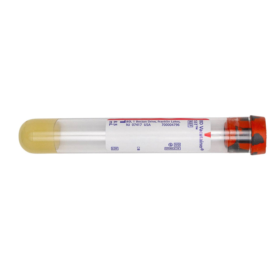 BD Vacutainer SST Venous Blood Collection Tube, 8.5 mL, 16 x 100 mm-BD Vacutainer SST Venous Blood Collection Tube Clot Activator / Separator Gel Additive 8.5 mL Conventional Closure Plastic Tube