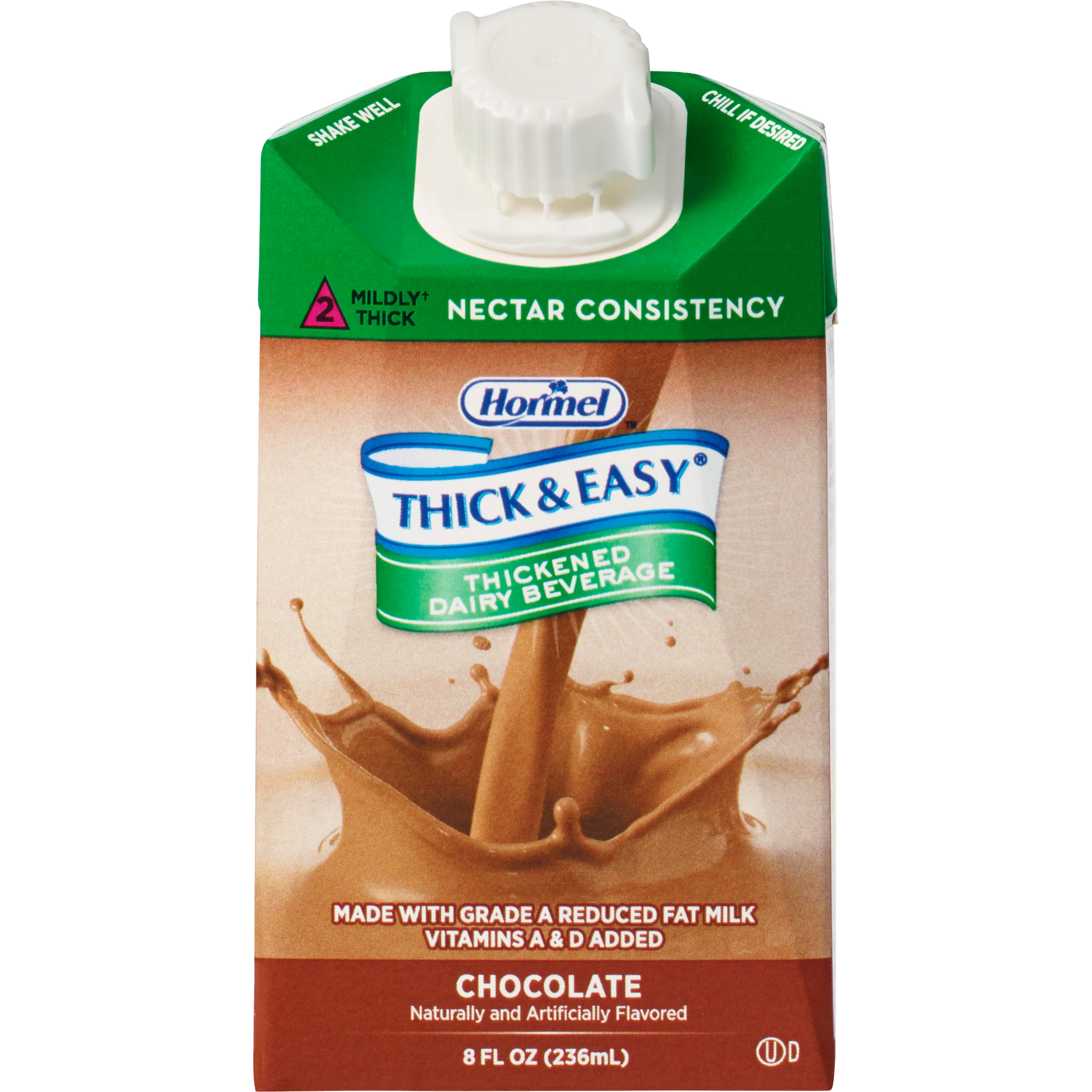 Thick & Easy Dairy Nectar Consistency Chocolate Milk Thickened Beverage, 8 oz. Carton-Thickened Beverage Thick & Easy Dairy 8 oz. Carton Chocolate Flavor Liquid IDDSI Level 2 Mildly Thick