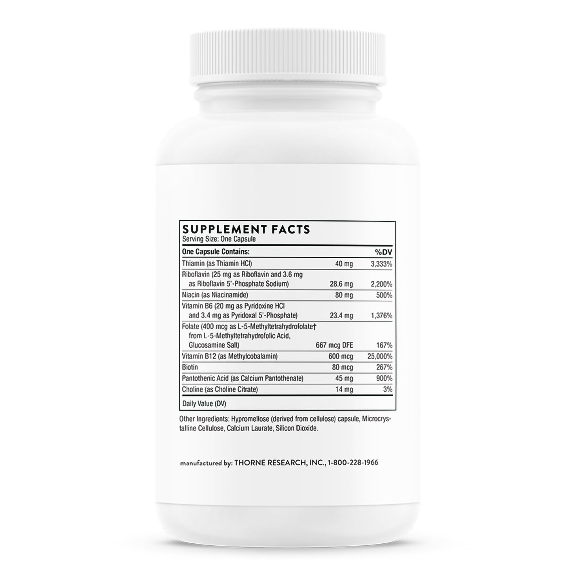 Thorne B-Complex #12 Dietary Supplement-Dietary Supplement THORNE B-Complex #12 Multiple Vitamins Various Strengths Capsule 60 per Bottle