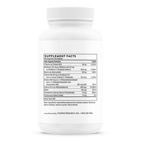 Thorne B-Complex #12 Dietary Supplement-Dietary Supplement THORNE B-Complex #12 Multiple Vitamins Various Strengths Capsule 60 per Bottle