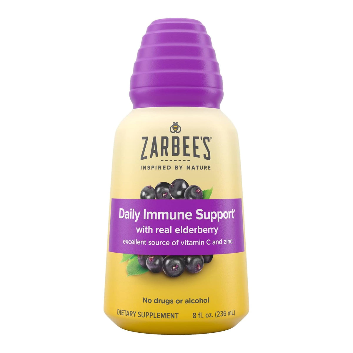 Zarbee's Naturals Black Elderberry Immune Support Syrup-Cold and Cough Relief Zarbee's Daily Immune Support 356 mg Strength Syrup 8 oz.