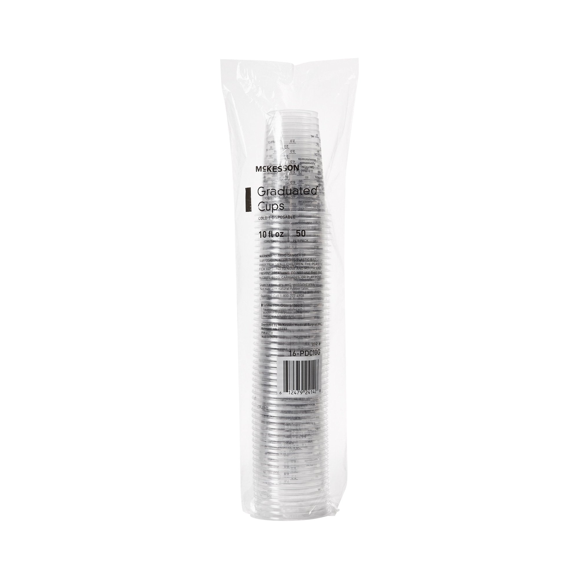 McKesson Graduated Drinking Cup, 10 oz., Clear-Drinking Cup McKesson 10 oz. Clear Polyethylene Disposable
