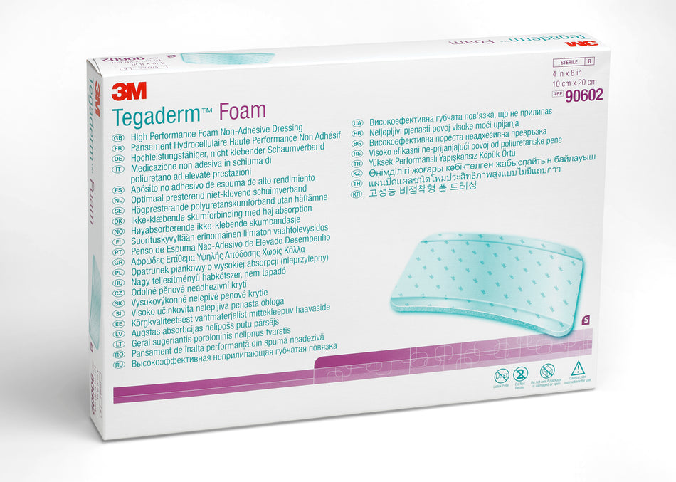 3M� Tegaderm� High Performance Nonadhesive without Border Foam Dressing, 4 x 8 Inch-Foam Dressing 3M� Tegaderm� High Performance 4 X 8 Inch Without Border Film Backing Nonadhesive Rectangle Sterile