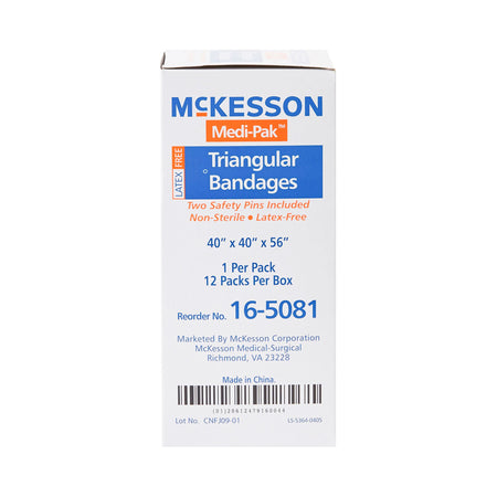 McKesson Triangular Bandage, 40 x 40 x 56 Inch - Orthopedic>Immobilizers, Splints and Supports>Upper Body>Arm - McKesson B...