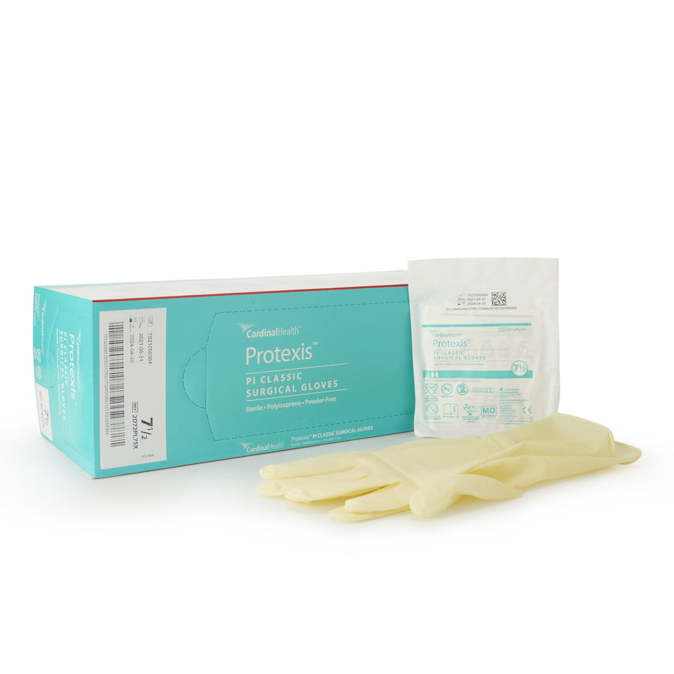 Protexis PI Classic Polyisoprene Surgical Glove, Size 7.5, Ivory-Surgical Glove Protexis PI Classic Size 7.5 Sterile Polyisoprene Standard Cuff Length Smooth Ivory Not Chemo Approved