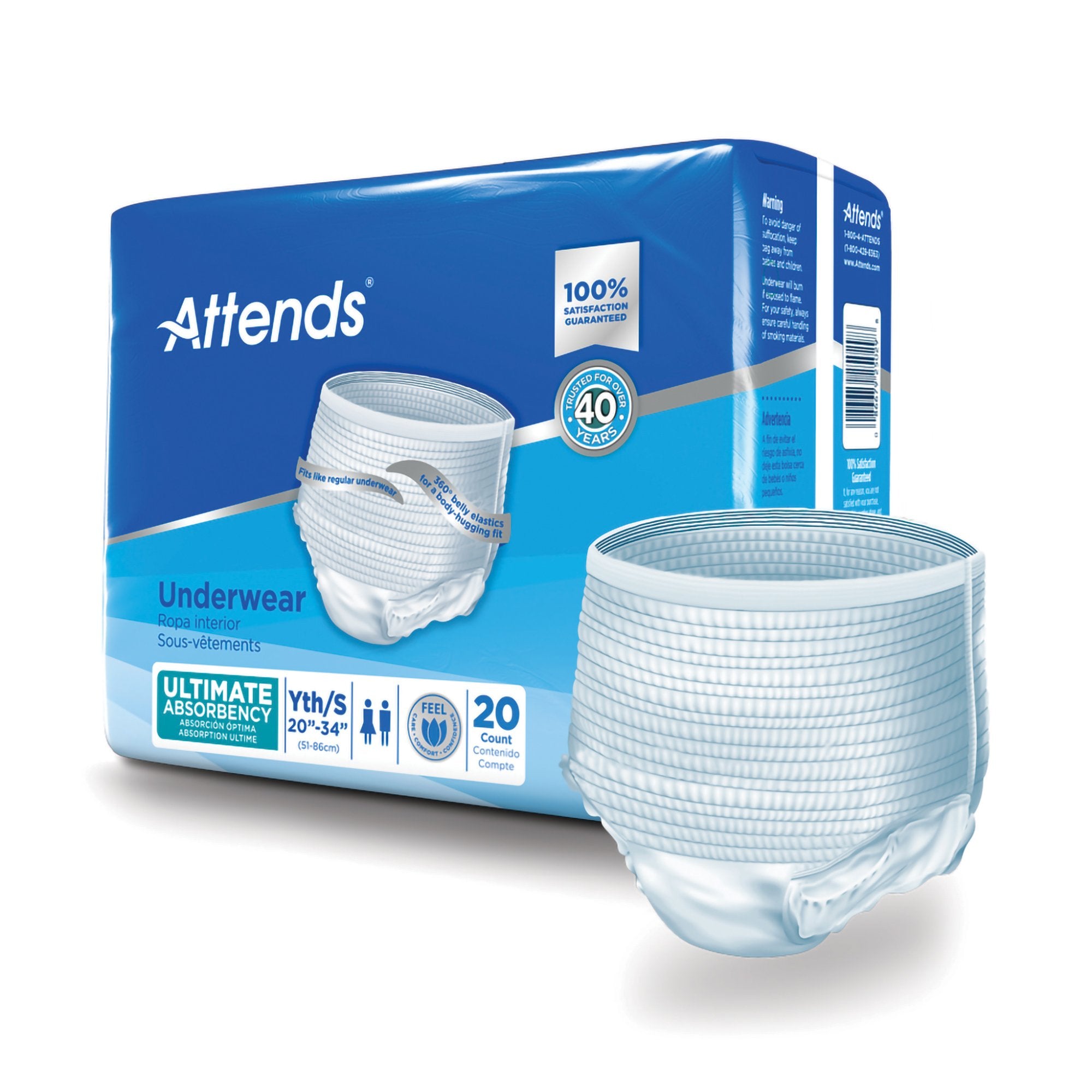 Attends® Advanced Underwear, Youth / Small - Incontinence>Adult Briefs and Protective Undergarments - Attends Healthcare P...