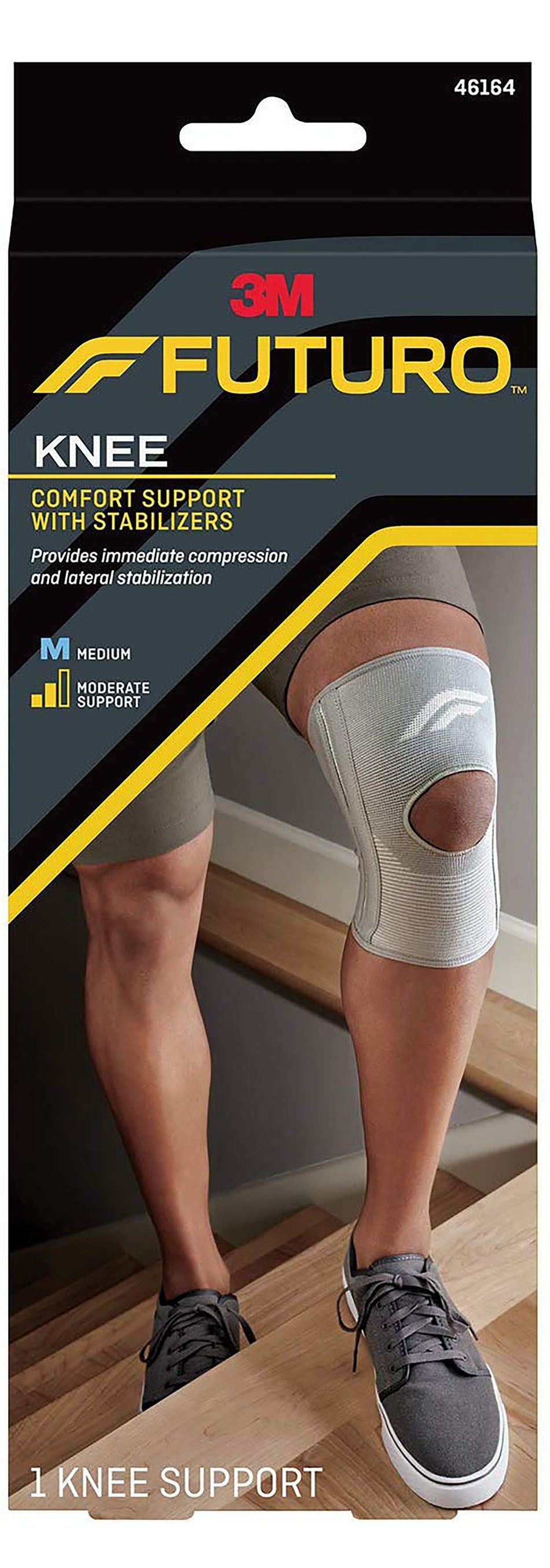 3M Futuro Stabilizing Knee Support, Medium-Knee Support 3M Futuro Stabilizing Medium Without Fastening Left or Right Knee