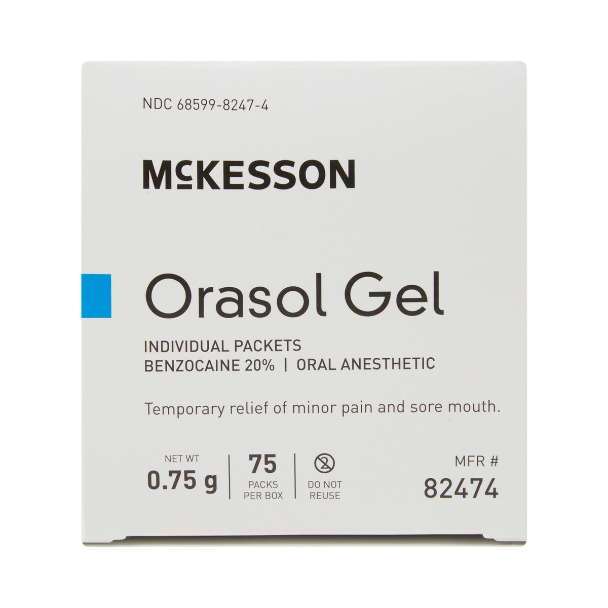 McKesson Benzocaine Oral Pain Relief-Oral Pain Relief McKesson 20% Strength Benzocaine Oral Gel 0.75 Gram