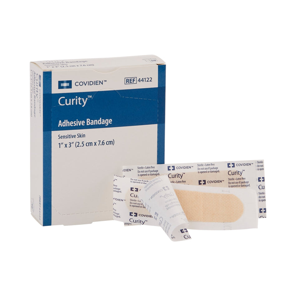 Curity� Sensitive Skin Adhesive Strip, 1 x 3 Inch-Adhesive Strip Curity� Sensitive Skin 1 X 3 Inch Plastic Rectangle Tan Sterile