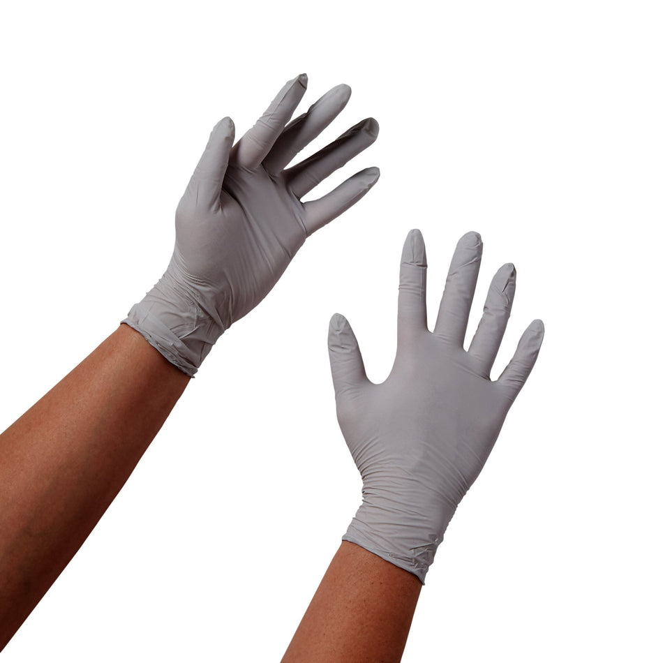Sterling Nitrile Exam Glove, Medium, Gray-Exam Glove STERLING Medium NonSterile Nitrile Standard Cuff Length Textured Fingertips Gray Chemo Tested