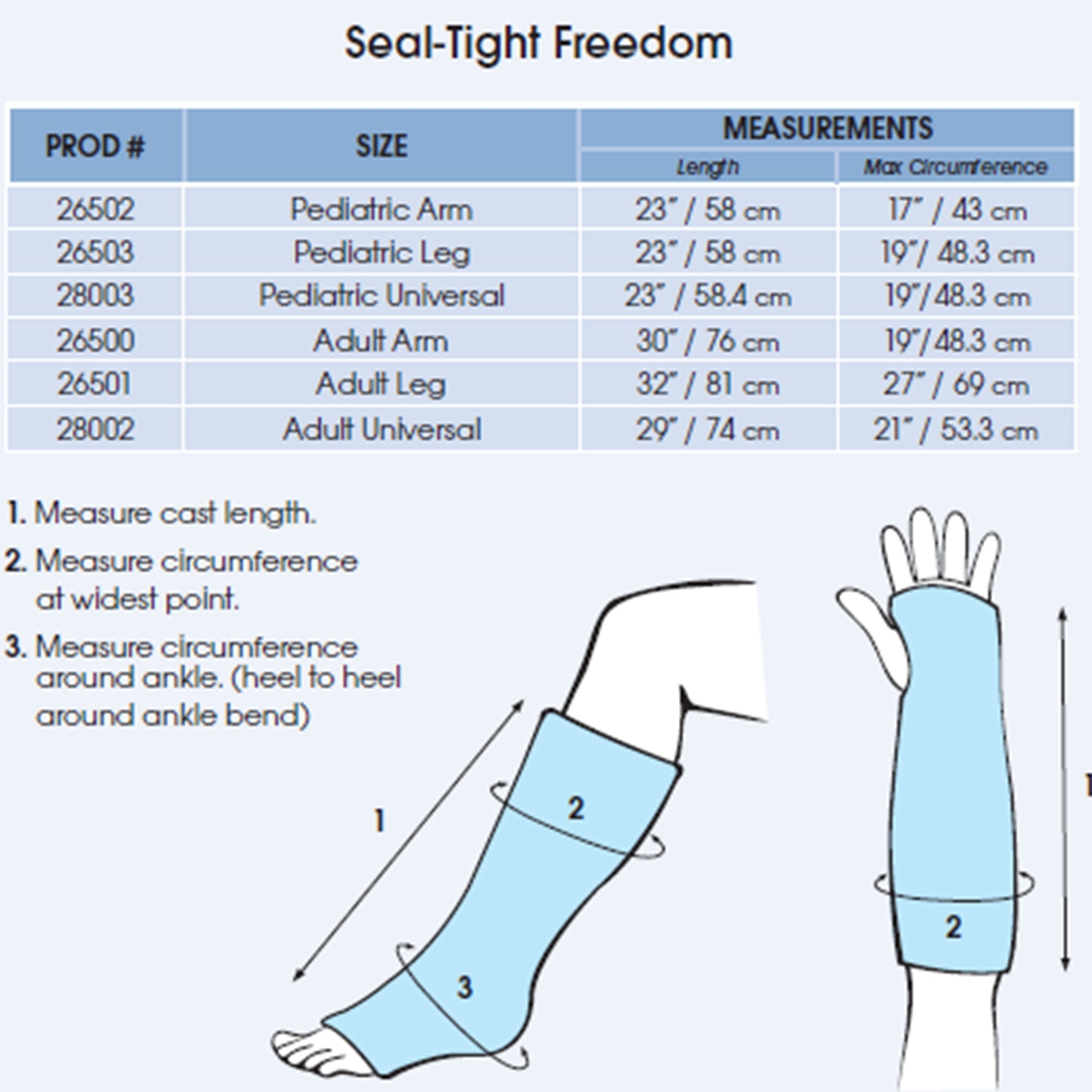 Seal-Tight Leg Cast Protector-Full Leg Cast Protector SEAL-TIGHT Polyvinyl 32 Inch