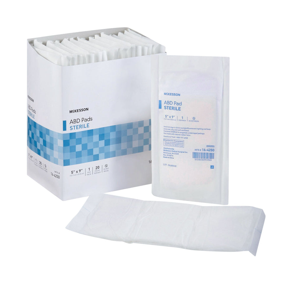 McKesson Sterile Abdominal Pad, 5 x 9 Inch-Abdominal Pad McKesson 5 X 9 Inch Sterile 1 per Pack