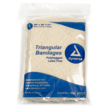 dynarex Triangular Bandage, 36 x 36 x 51 Inch-Triangular Bandage / Arm Sling dynarex� Safety Pin One Size Fits Most