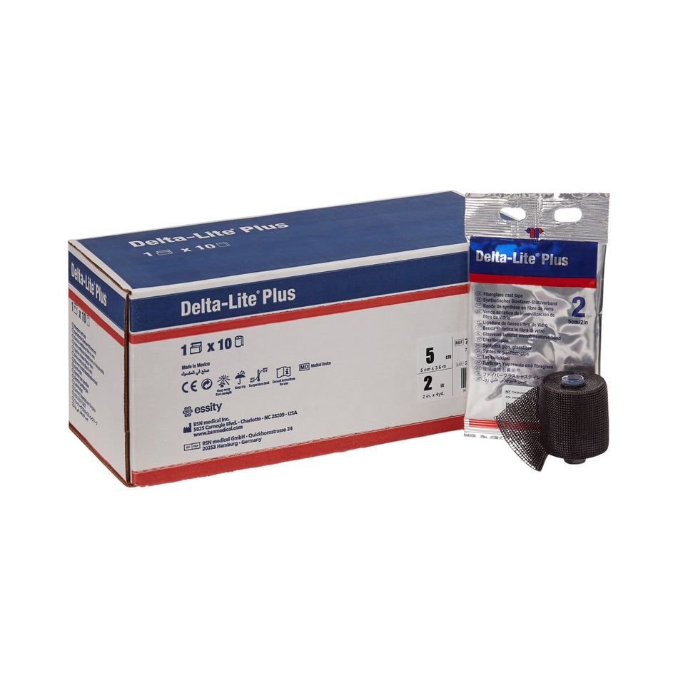 Delta-Lite Plus Black Cast Tape, 2 Inch x 4 Yard-Cast Tape Delta-Lite Plus 2 Inch X 12 Foot Fiberglass / Resin Black
