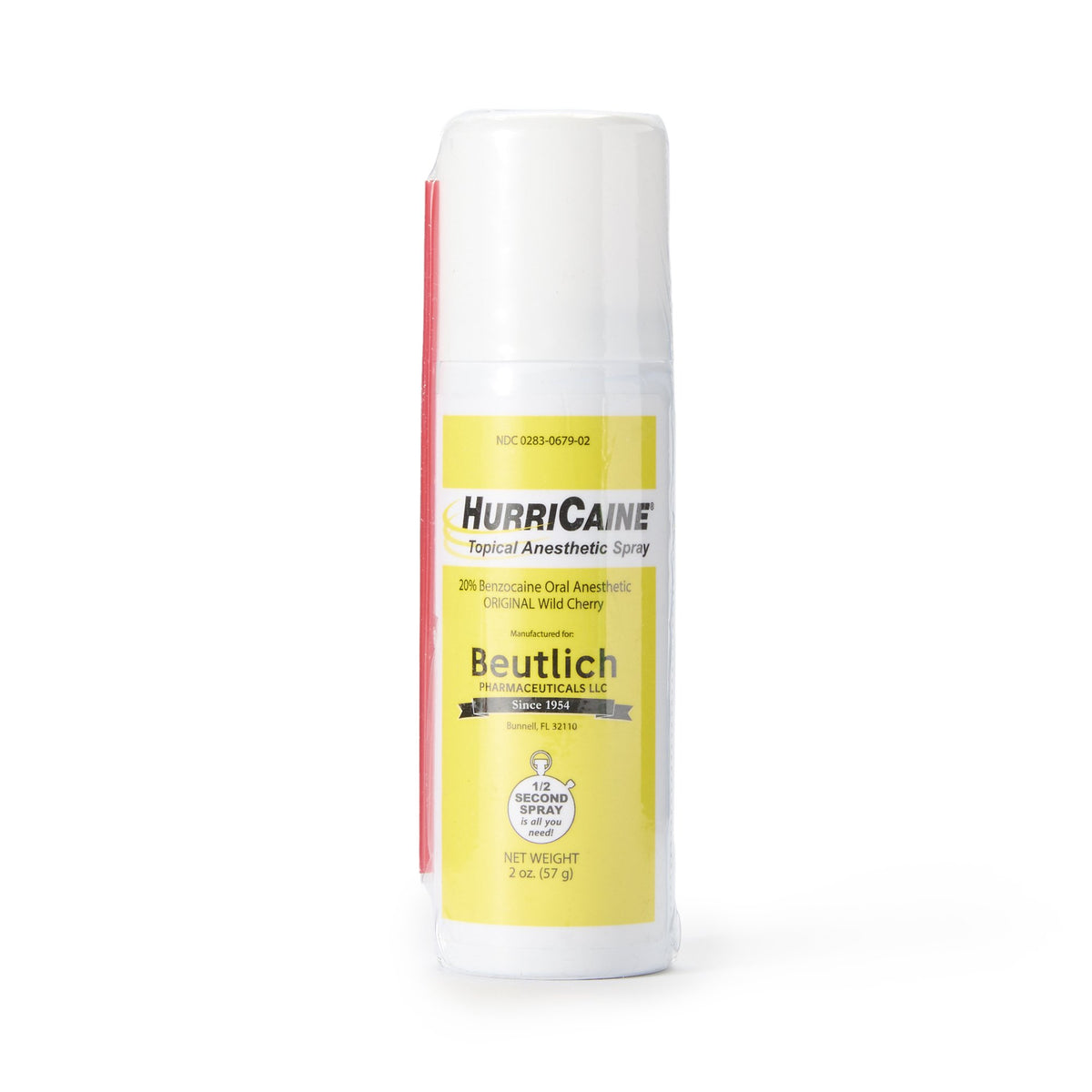 HurriCaine Benzocaine Oral Pain Relief, 2-ounce Spray Can-Oral Pain Relief HurriCaine 20% Strength Benzocaine Oral Spray 2 oz.