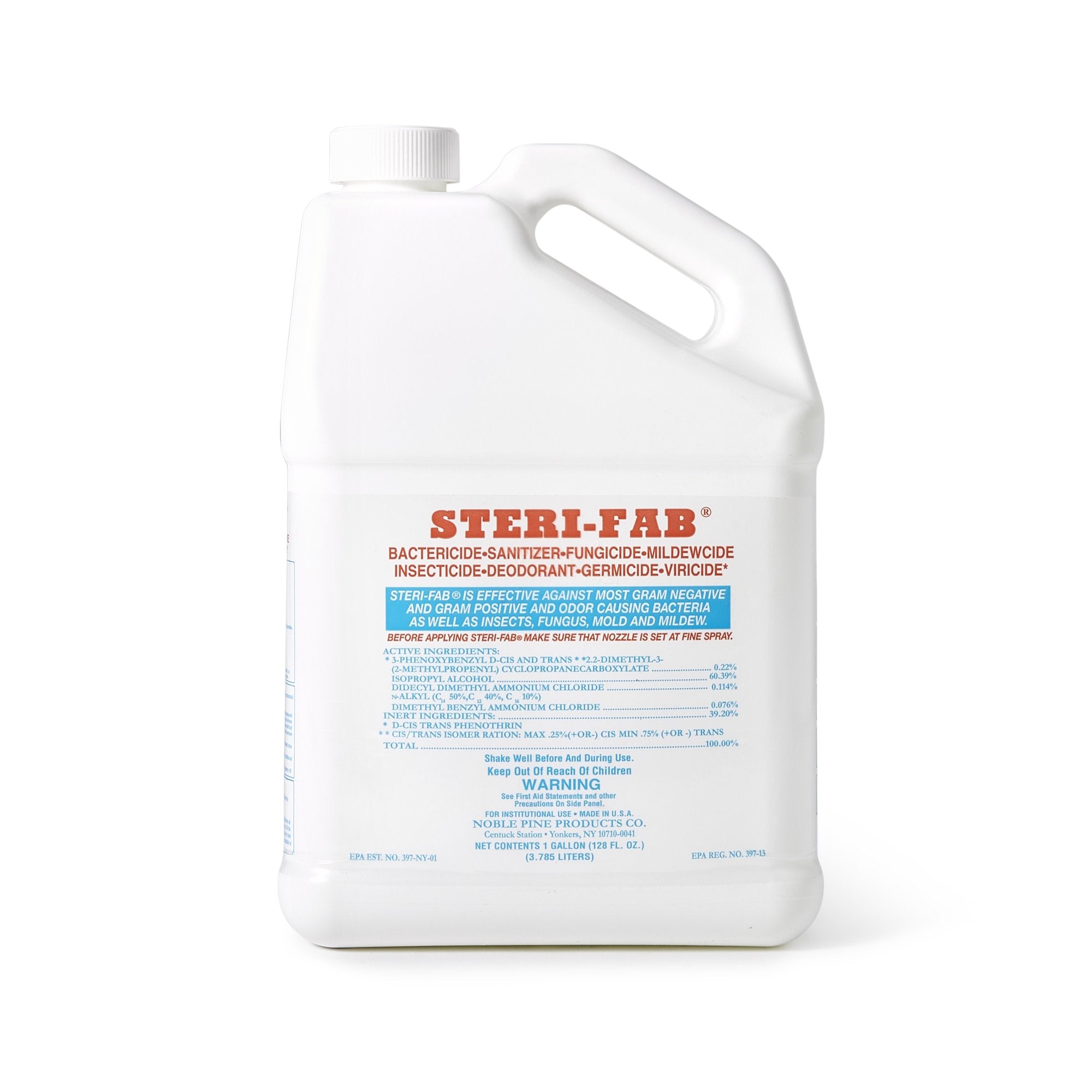 Steri-Fab® Disinfectant and Insecticide, 1 gal.-Steri-Fab® Insecticide / Disinfectant Bactericidal Manual Pour Liquid 1 gal. Jug Alcohol Scent NonSterile