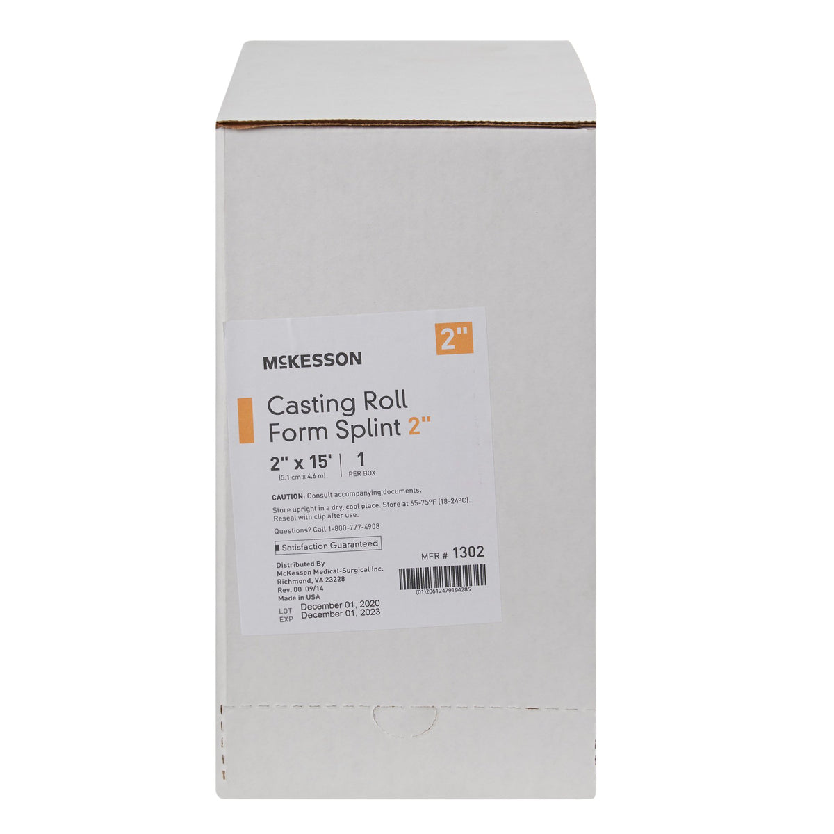 McKesson White Casting Roll Form Splints, 2 Inch x 15 Foot-Padded Splint Roll McKesson 2 Inch X 15 Foot Fiberglass White