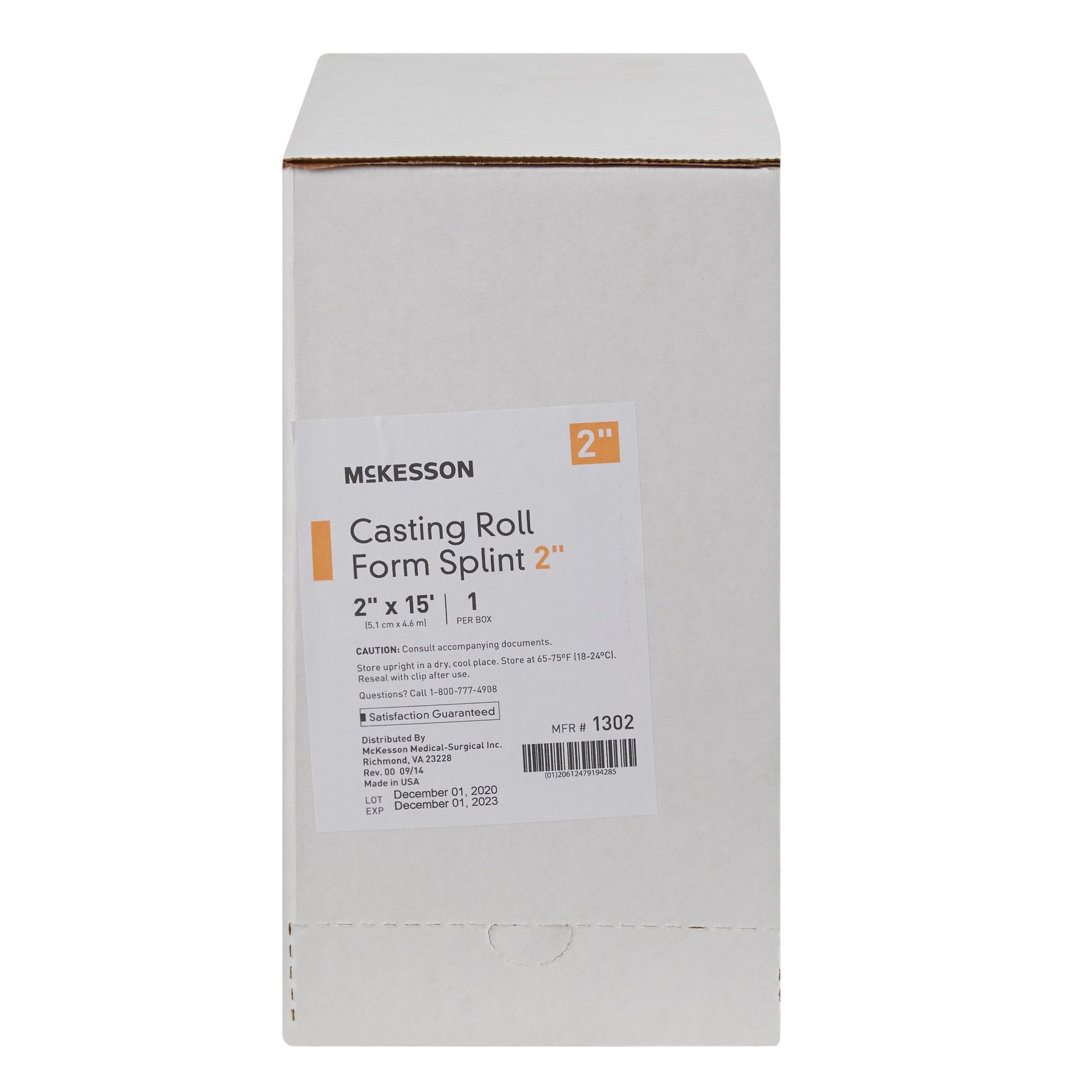 McKesson White Casting Roll Form Splints, 2 Inch x 15 Foot-Padded Splint Roll McKesson 2 Inch X 15 Foot Fiberglass White