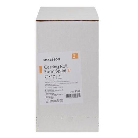 McKesson White Casting Roll Form Splints, 2 Inch x 15 Foot-Padded Splint Roll McKesson 2 Inch X 15 Foot Fiberglass White