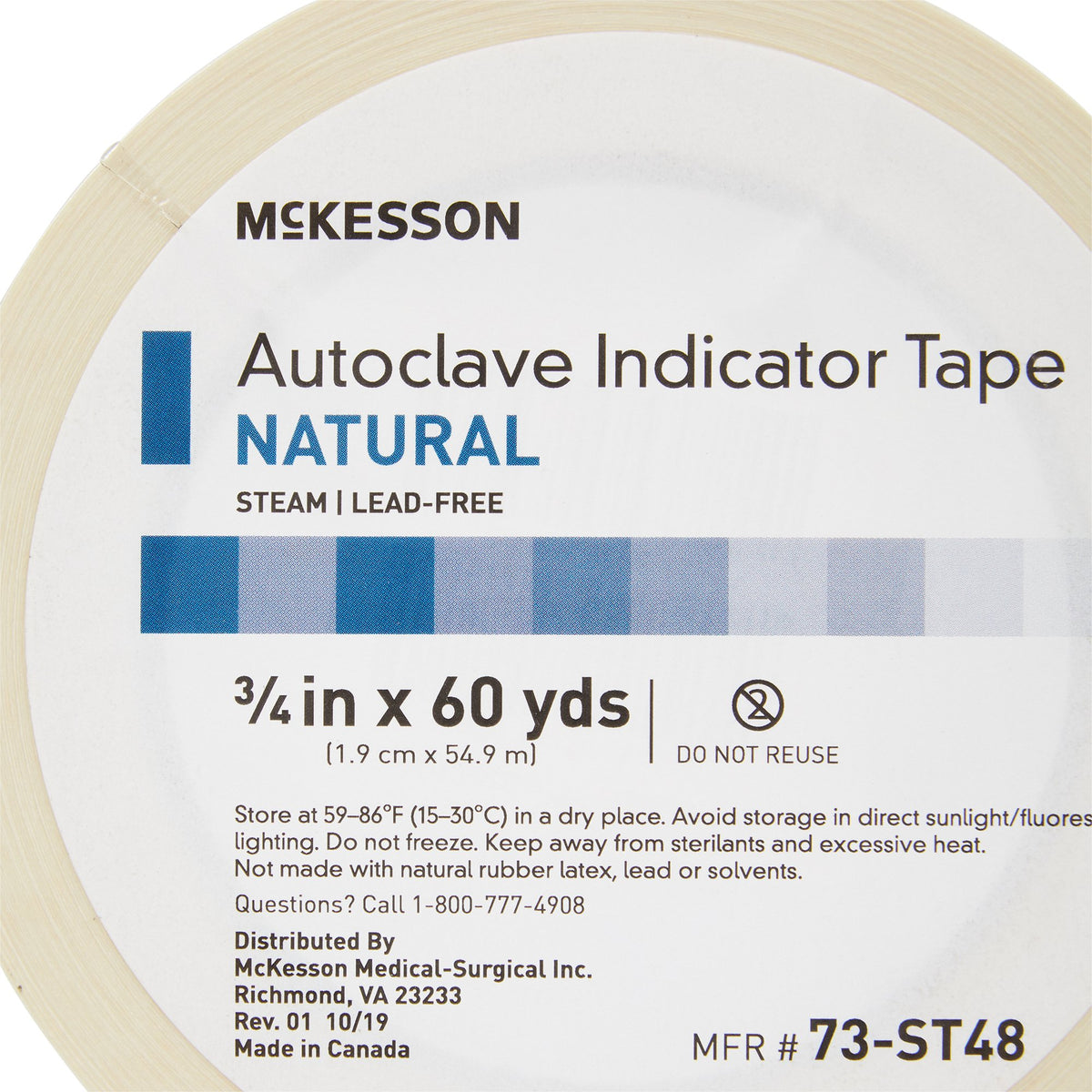 McKesson Steam Indicator Tape, Inch x 60 Yard-Steam Indicator Tape McKesson 3/4 Inch X 60 Yard Steam