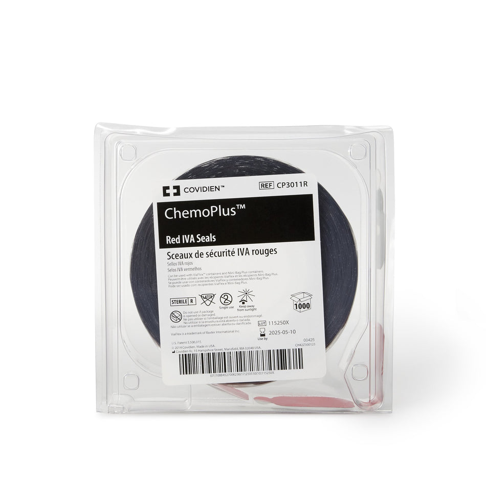 ChemoPlus IVA Seals, Red-"IVA Security Seal ChemoPlus Red, Sterile"