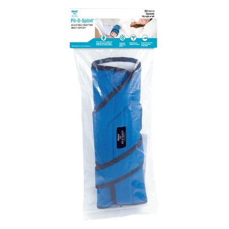 IMAK RSI Pil-O-Splint Nighttime Wrist Splint, One Size Fits Most-Night Wrist Brace IMAK RSI Adjustable Pil-O-Splint ergoBeads / Foam / Polyflannel Left or Right Hand Black / Blue One Size Fits Most