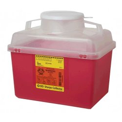 BD Multi-purpose Sharps Container-Sharps Container BD� Red Base 11-1/2 H X 12-4/5 W X 8-4/5 D Inch Vertical Entry 3.5 Gallon