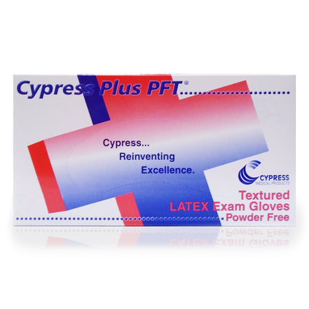 Cypress Plus PFT Latex Exam Glove, Small, Ivory-Exam Glove Cypress Plus PFT Small NonSterile Latex Standard Cuff Length Fully Textured Ivory Not Rated