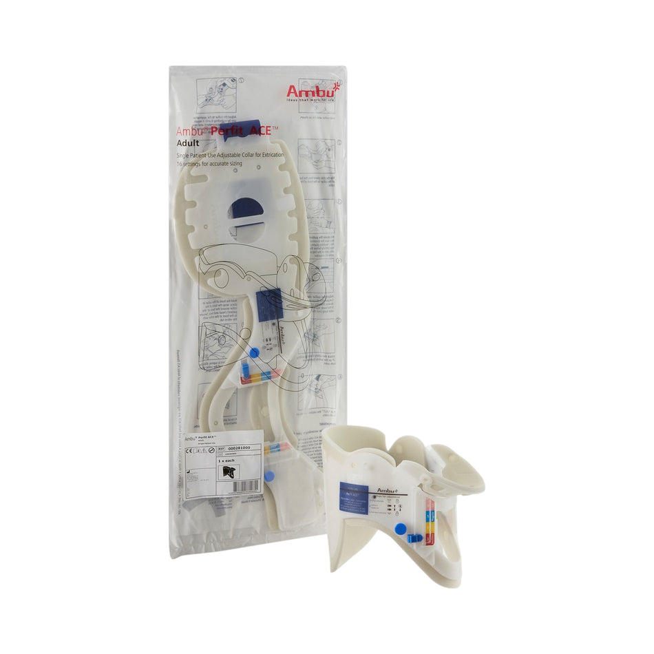 Perfit ACE� Rigid Cervical Collar-Extrication Cervical Collar Ambu� Perfit ACE� Preformed Adult One Size Fits Most One-Piece / Trachea Opening Adjustable Height Adjustable Neck Circumference